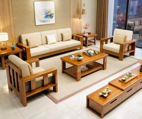 Fabrique Bossberry U-Shaped 7-Seater Suede Fabric Sofa Set - Modern, Luxurious, And Comfortable Furniture For Home Office, Guests, And Living Room - Light Grey - (Rhs), 7 Seater (Copy)
