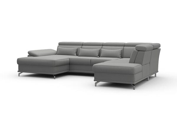 Fabrique Bossberry U-Shaped 7-Seater Suede Fabric Sofa Set - Modern, Luxurious, And Comfortable Furniture For Home Office, Guests, And Living Room - Light Grey - (Rhs), 7 Seater (Copy) - Image 3