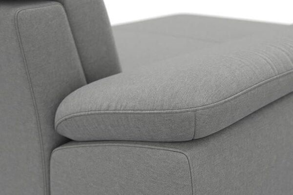 Fabrique Bossberry U-Shaped 7-Seater Suede Fabric Sofa Set - Modern, Luxurious, And Comfortable Furniture For Home Office, Guests, And Living Room - Light Grey - (Rhs), 7 Seater (Copy) - Image 4